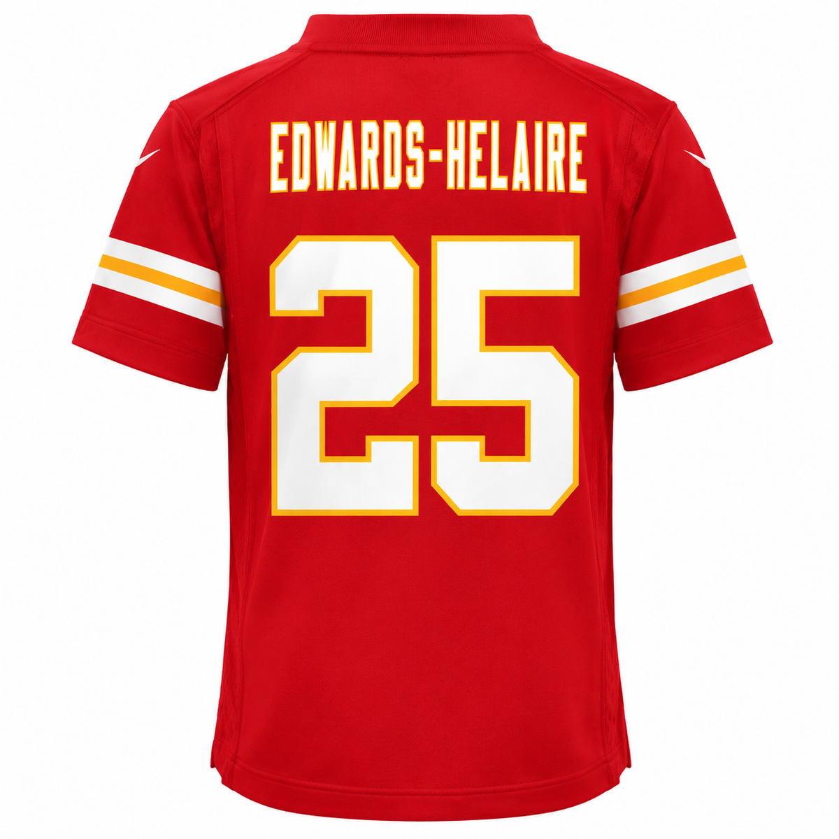 Youth Kansas City Chiefs Clyde Edwards-Helaire Nike Red Game Jersey product image 2, provided for visual reference and