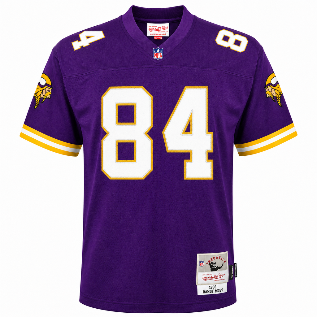 Youth Minnesota Vikings Randy Moss Mitchell & Ness Purple Retired Player Vintage Replica Jersey product image 2, provided