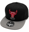 Chicago Bulls Mitchell & Ness Hardwood Classics 2 Tone Black/Gray Reload 2.0 Dynasty Fitted Hat for Men product image 1,
