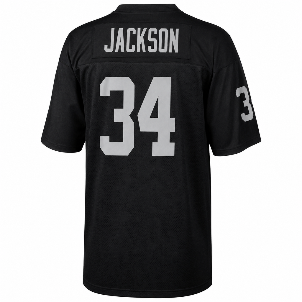 Mens Las Vegas Raiders Bo Jackson Mitchell & Ness Black 1988 Retired Player Legacy Replica Jersey product image 2, provided