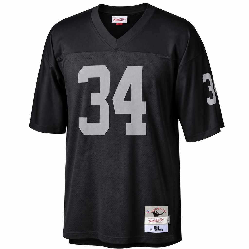 Mens Las Vegas Raiders Bo Jackson Mitchell & Ness Black 1988 Retired Player Legacy Replica Jersey product image 3, provided