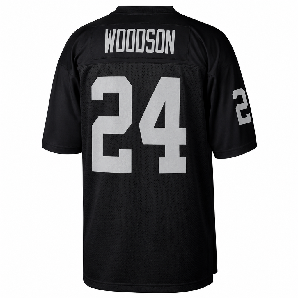 Oakland Raiders Charles Woodson Mitchell & Ness Black 1998 Home Legacy Jersey for Men product image 3, provided for visual