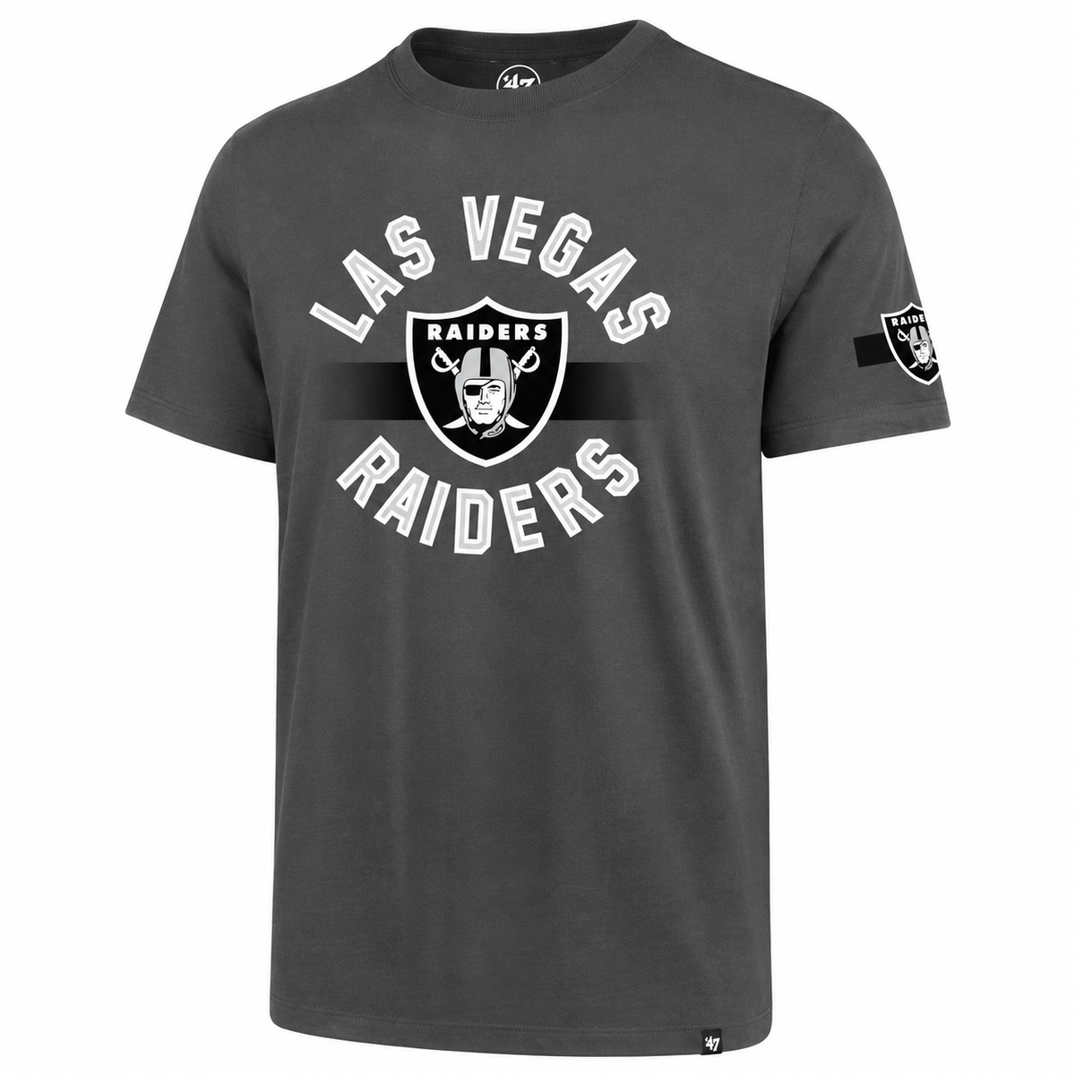 Las Vegas Raiders Charcoal Super Rival '47 Brand T-Shirt for Men product image 1, provided for visual reference and product