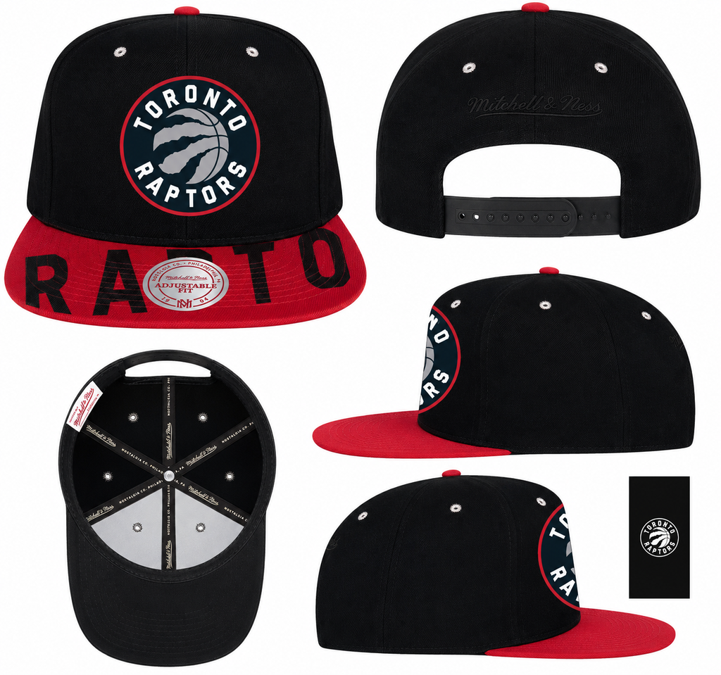 Mitchell & Ness Black/Red Toronto Raptors Hardwood Classics Snapshot Adjustable Snapback Hat for Men product image 4,