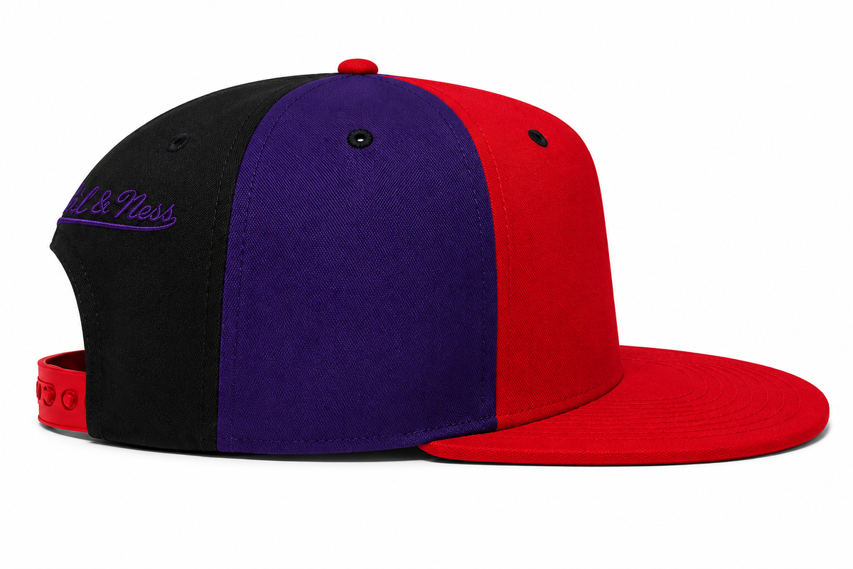 Toronto Raptors Mitchell & Ness NBA Pinwheel Snapback Hat-Current Logo for Men product image 4, provided for visual