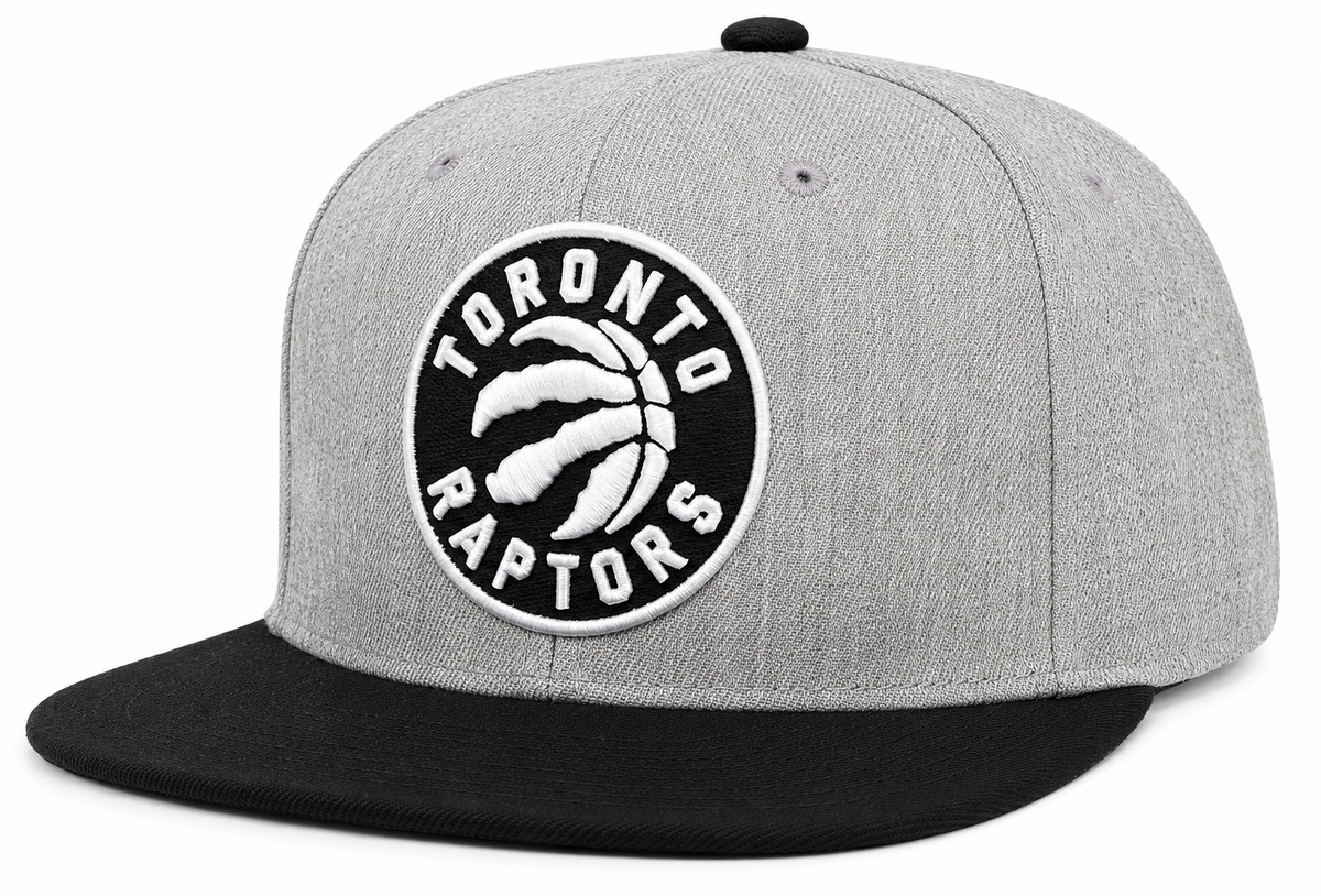 Toronto Raptors Mitchell & Ness Gray Black Pop Snapback Hat product image 1, provided for visual reference and product