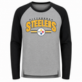 Youth Pittsburgh Steelers NFL Audible Raglan Long Sleeve T-Shirt product image 1, provided for visual reference and product