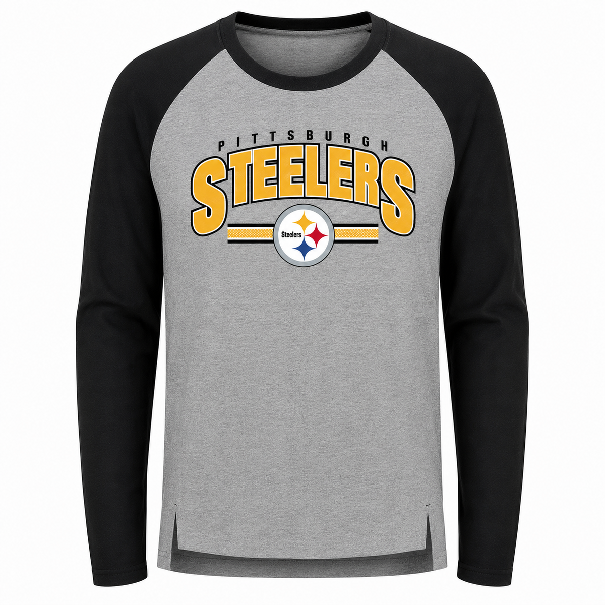 Youth Pittsburgh Steelers NFL Audible Raglan Long Sleeve T-Shirt product image 1, provided for visual reference and product