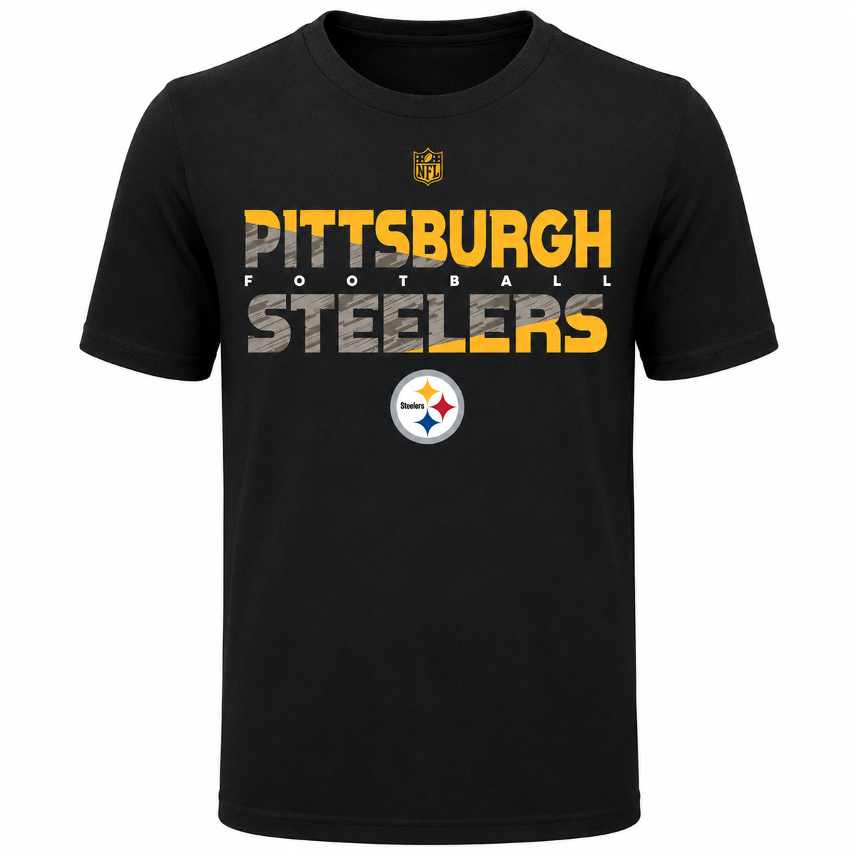 Pittsburgh Steelers Youth NFL Flux Dual Blend Short Sleeve T-Shirt product image 1, provided for visual reference and