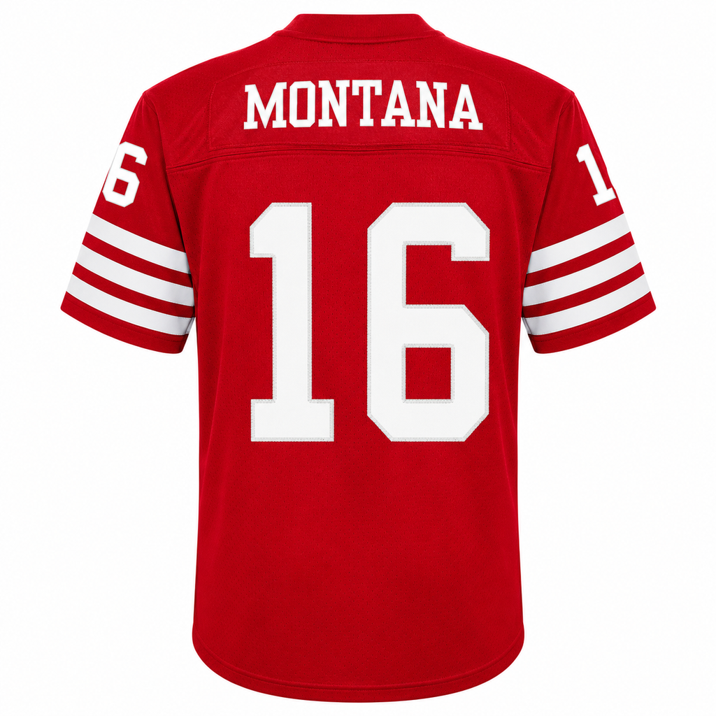 Youth San Francisco 49ers Joe Montana Mitchell & Ness Scarlet Retired Player Vintage Replica Jersey product image 2,