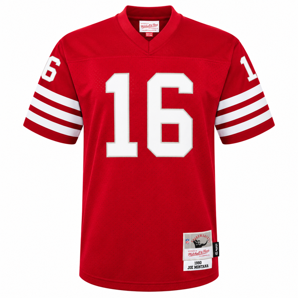Youth San Francisco 49ers Joe Montana Mitchell & Ness Scarlet Retired Player Vintage Replica Jersey product image 3,