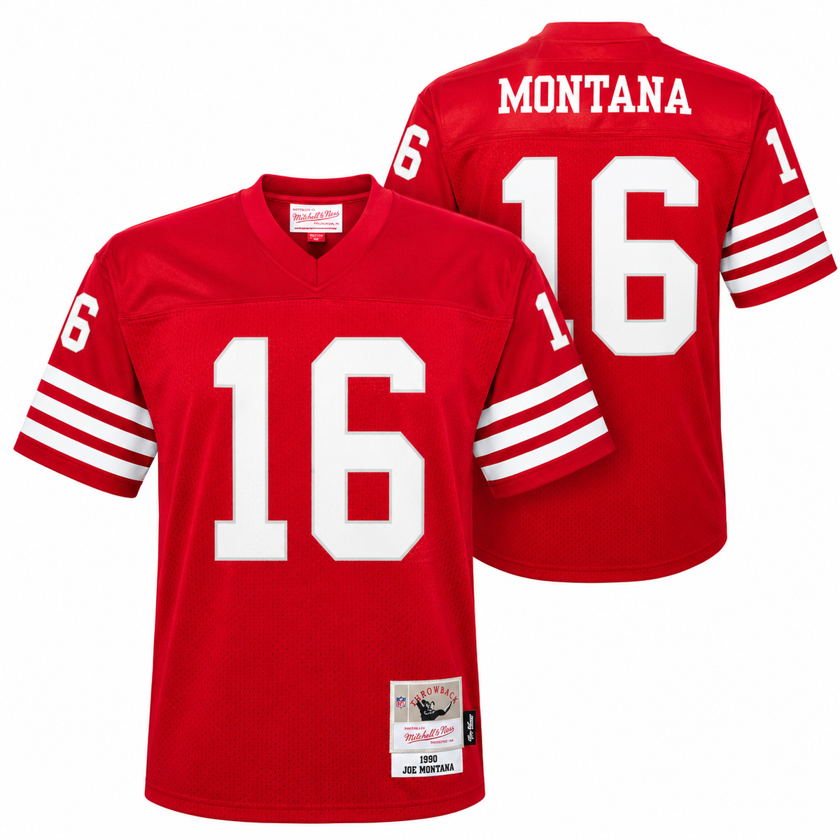 Youth San Francisco 49ers Joe Montana Mitchell & Ness Scarlet Retired Player Vintage Replica Jersey product image 1,