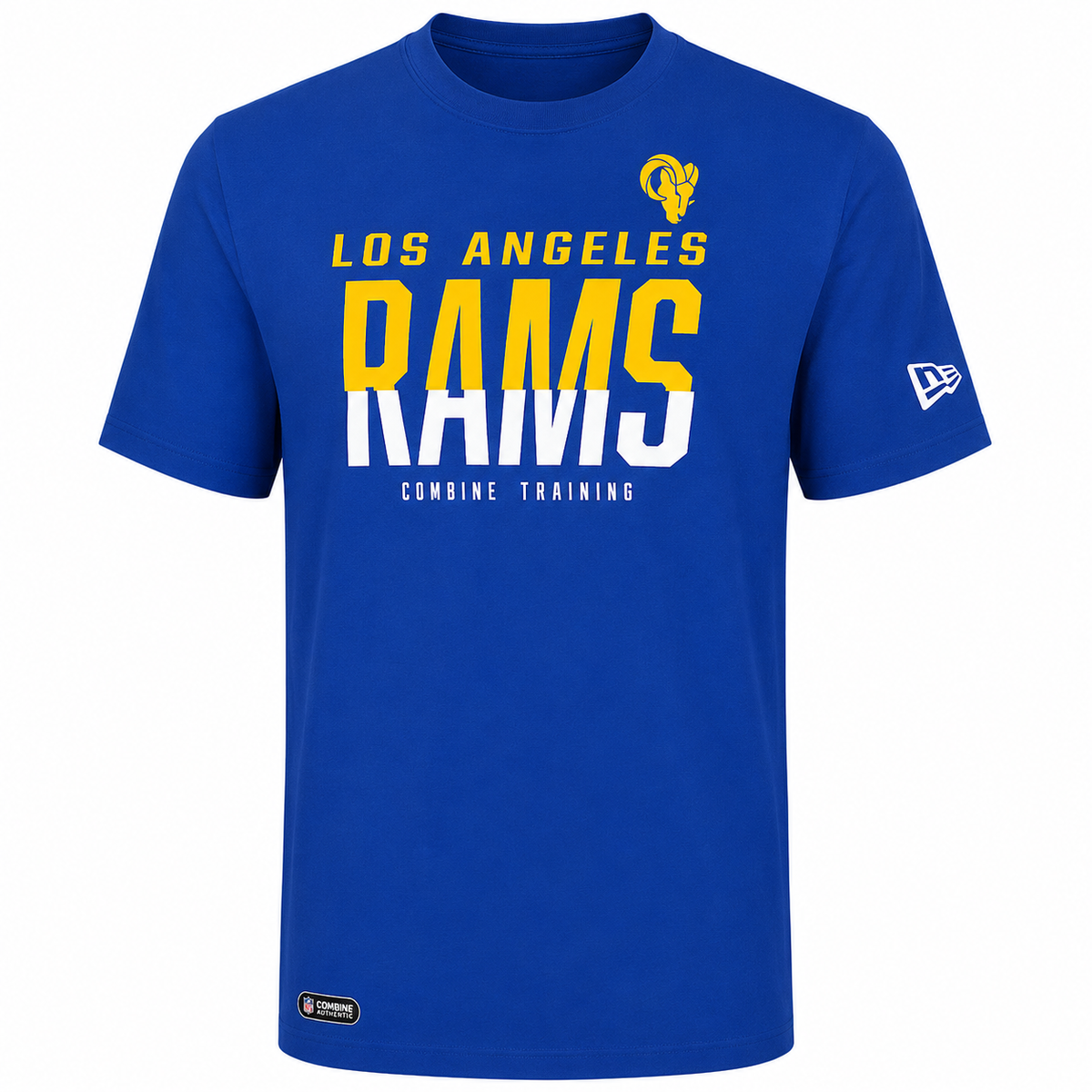 Los Angeles Rams New Era Combine Authentic Split Line Short T-Shirt for Men product image 1, provided for visual reference