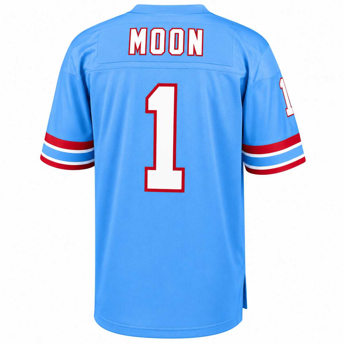 Houston Oilers Warren Moon Mitchell & Ness Light Blue Legacy Replica Jersey for Men product image 3, provided for visual