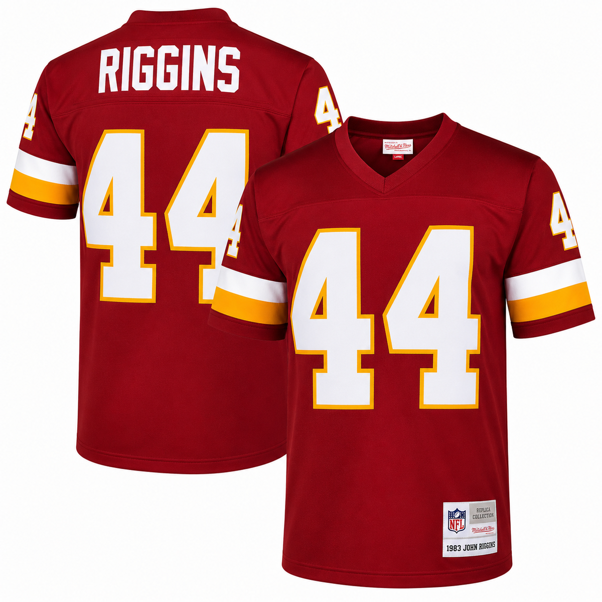 Mens Washington Commanders Redskins John Riggins Mitchell & Ness Burgundy Retired Player Vintage Replica Jersey product