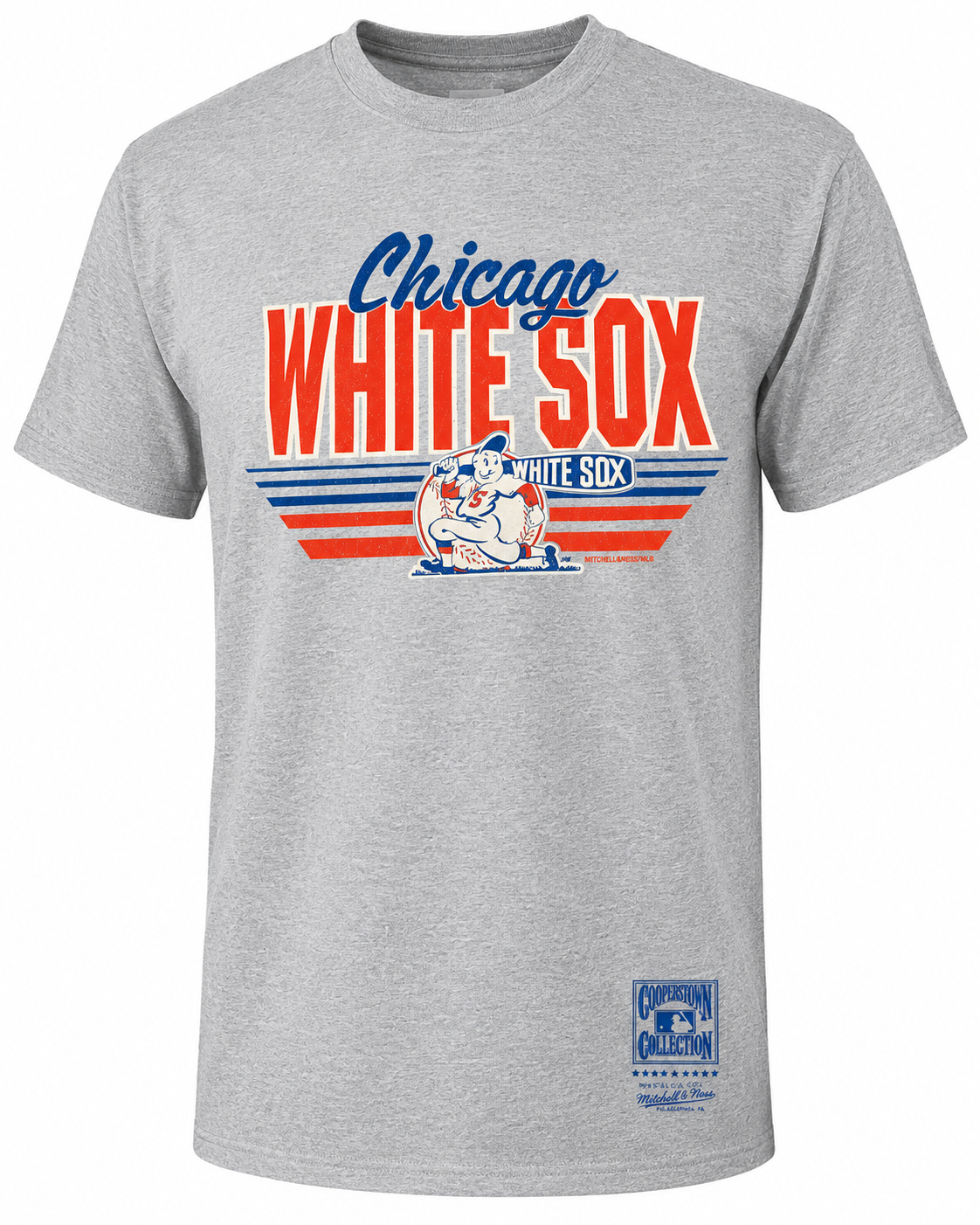 Chicago White Sox Mitchell And Ness Cooperstown Collection Heather Gray 1948 Logo T-Shirt for Men product image 1, provided