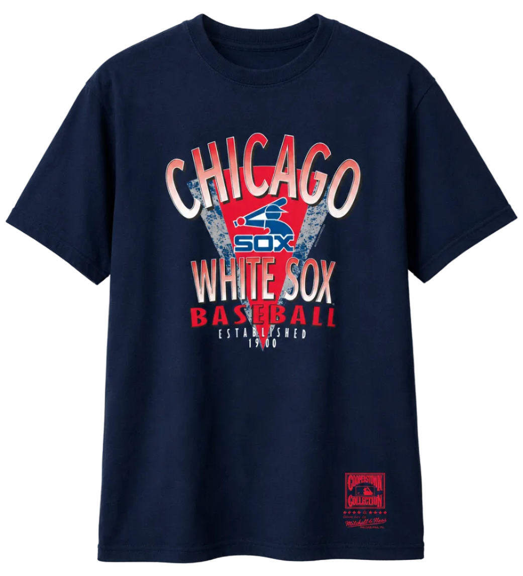 Chicago White Sox Mitchell And Ness Cooperstown Collection 1983 Navy Hometown Champs T-Shirt for Men product image 1,