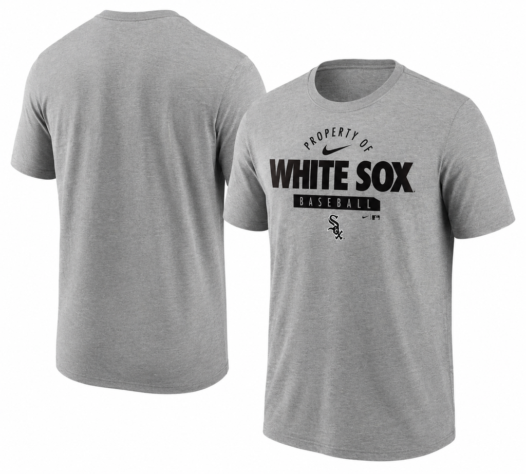 Chicago White Sox Nike Primetime Property Of Practice T-Shirt - Heathered Gray product image 1, provided for visual