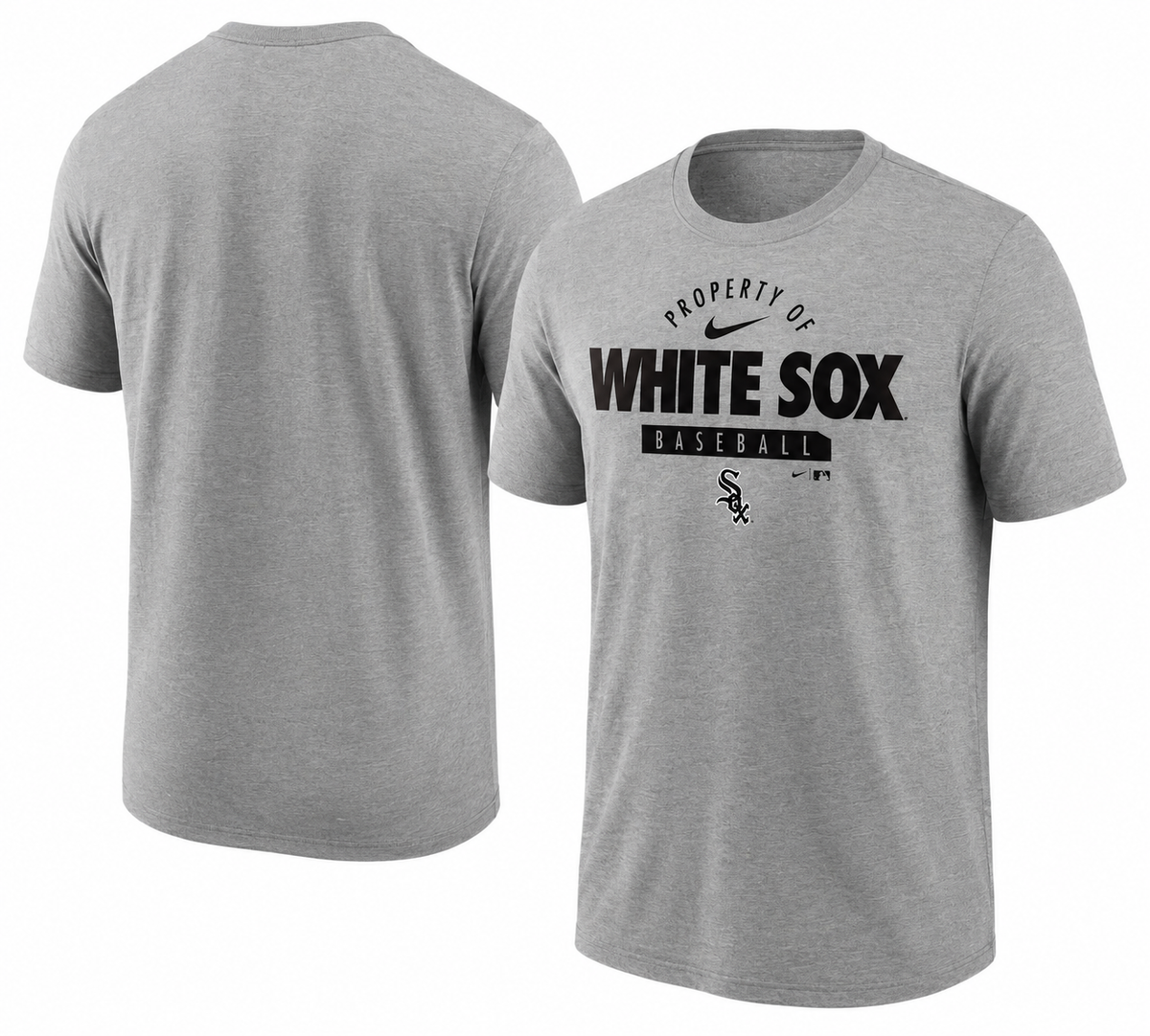 Chicago White Sox Nike Primetime Property Of Practice T-Shirt - Heathered Gray product image 1, provided for visual