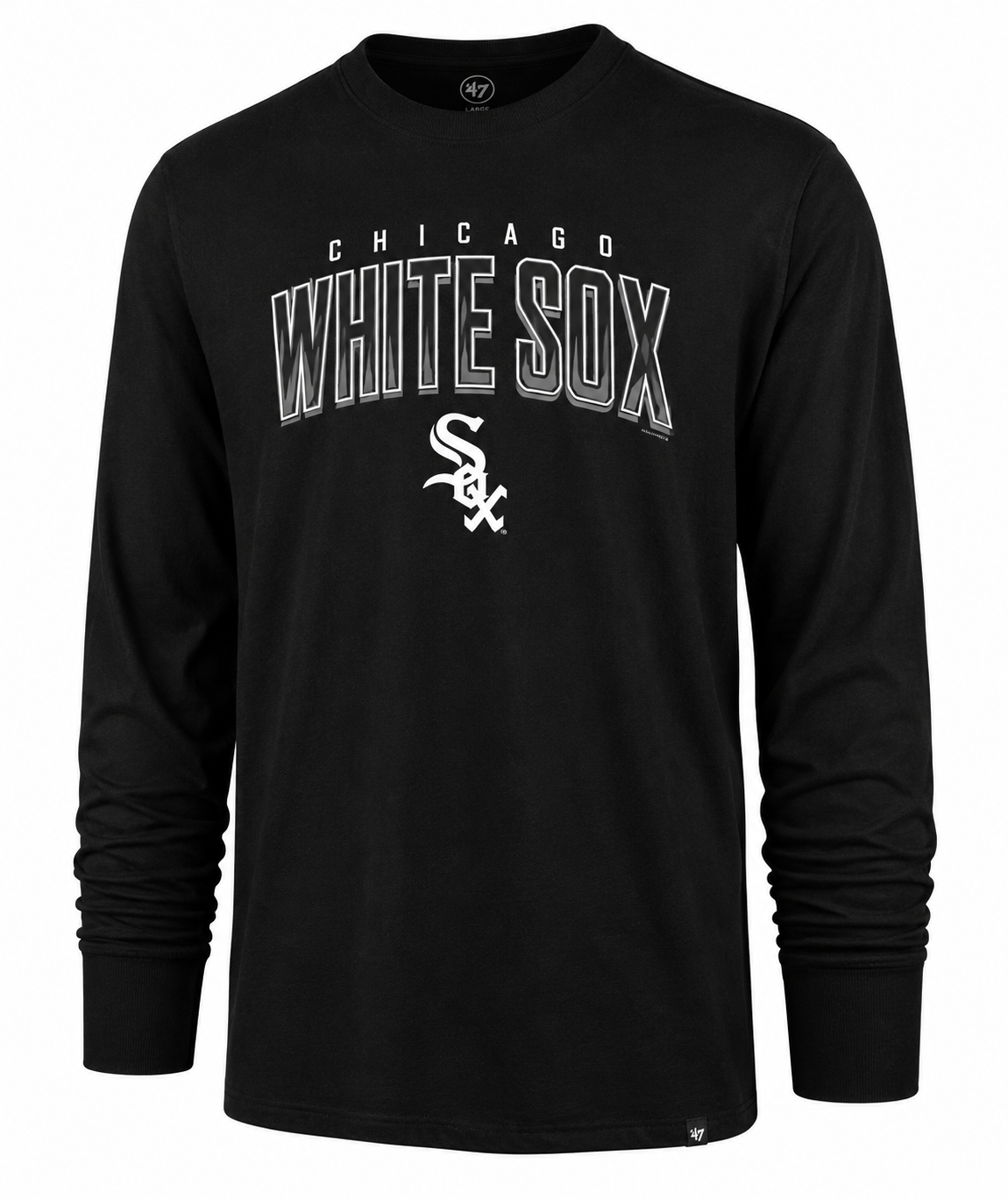 '47 Brand Men Chicago White Sox Black Walk Off Super Rival Long Sleeve T-Shirt product image 1, provided for visual