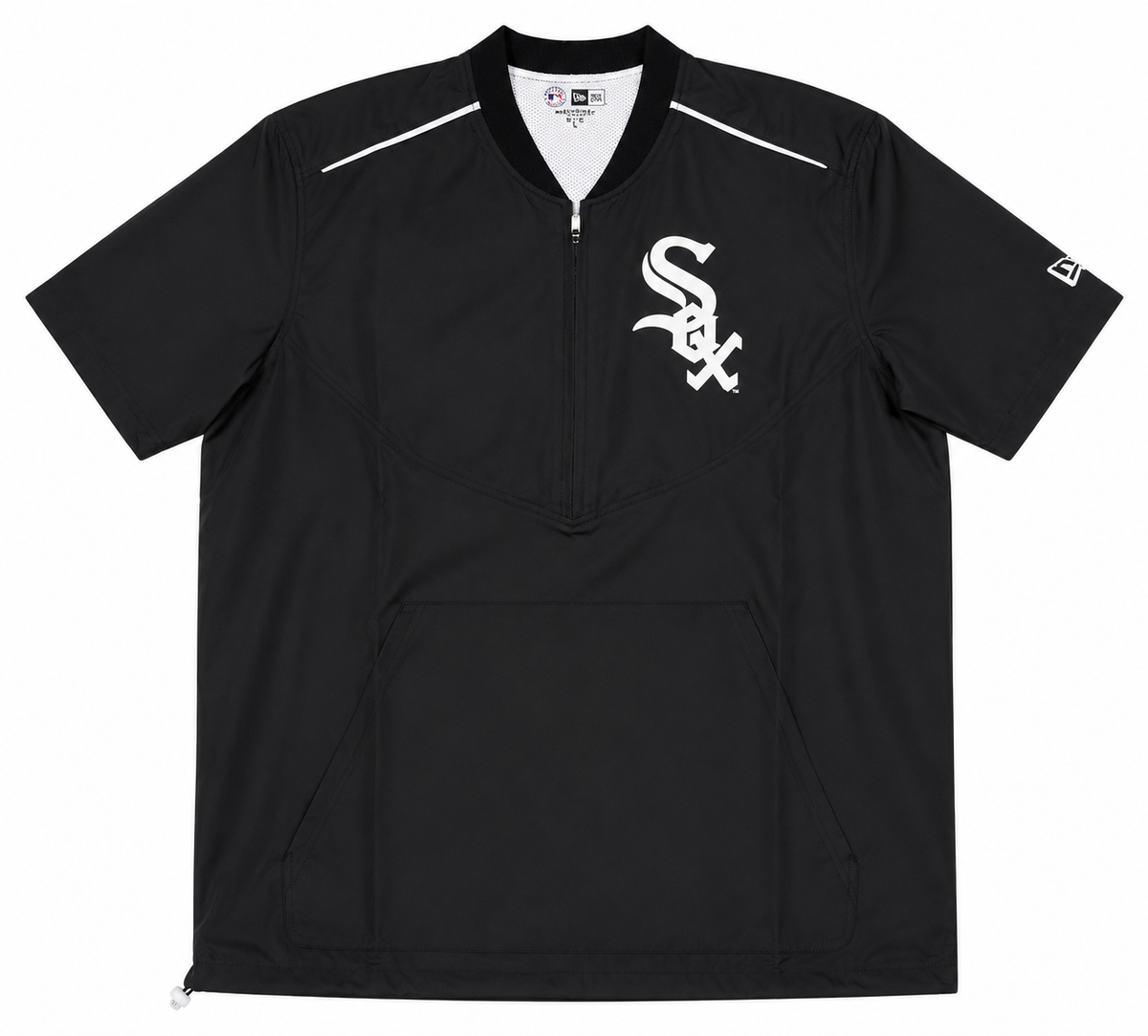 Chicago White Sox New Era Half-Zip Black Short Sleeve Windbreaker for Men product image 1, provided for visual reference and