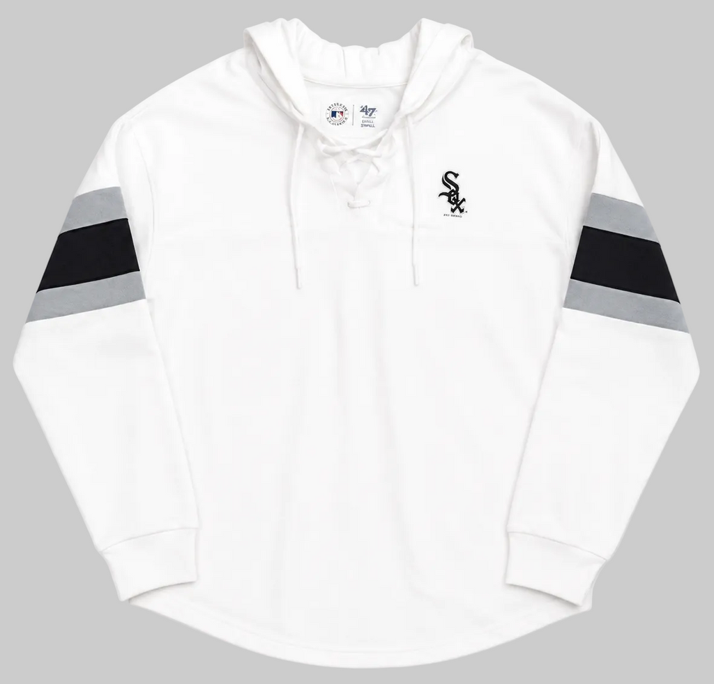 Chicago White Sox Game Plan White Long Sleeve Lace Hooded T-Shirt for Women product image 1, provided for visual reference