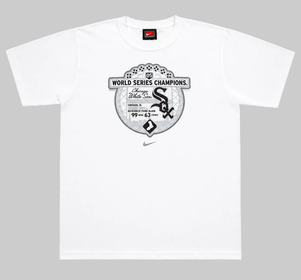 Nike Youth Chicago White Sox 2005 World Series Champions Record & Roster T-shirt product image 1, provided for visual