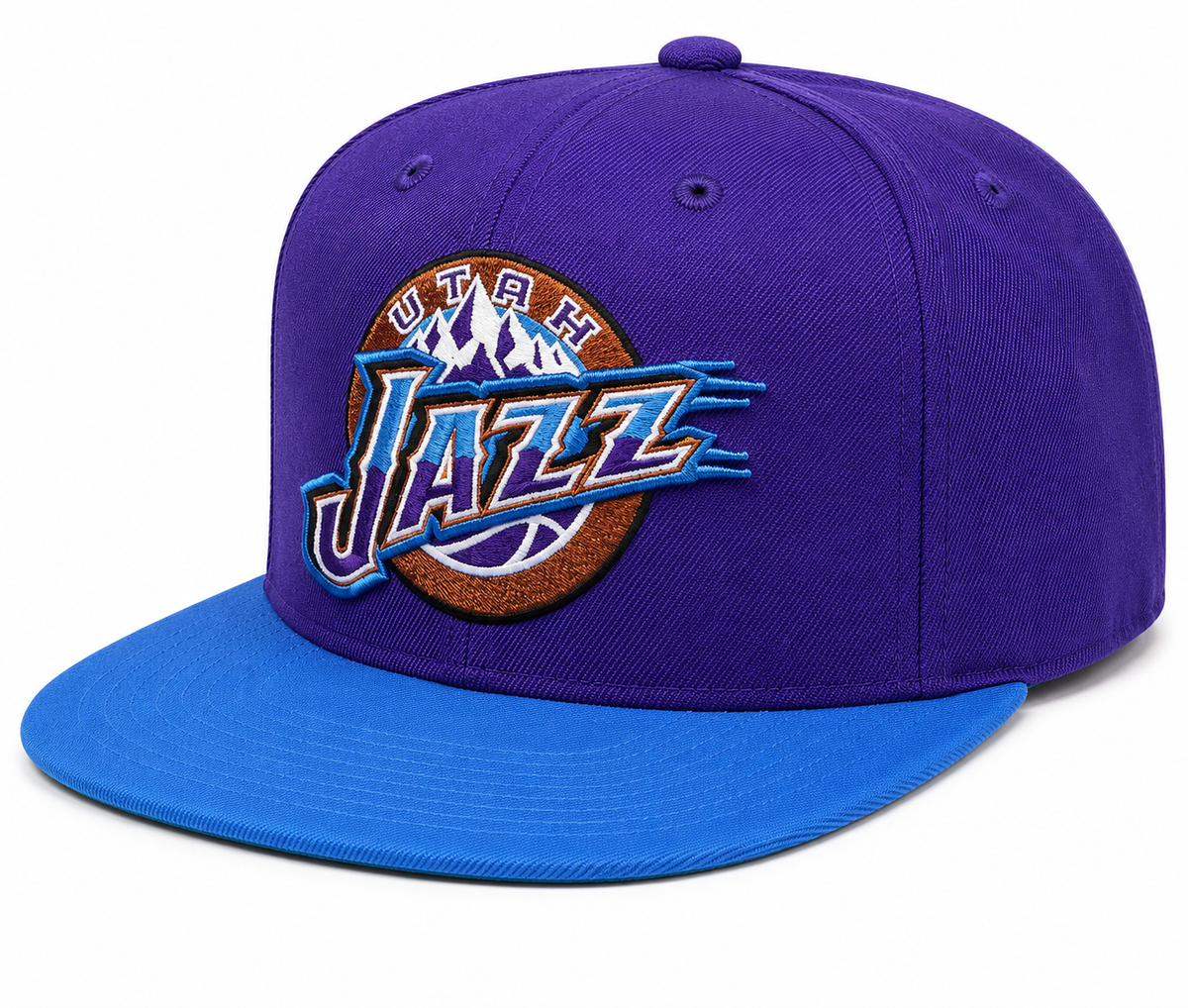Mitchell & Ness Utah Jazz NBA Core Basic HWC Snapback Hat-Purple/Teal for Men product image 1, provided for visual reference