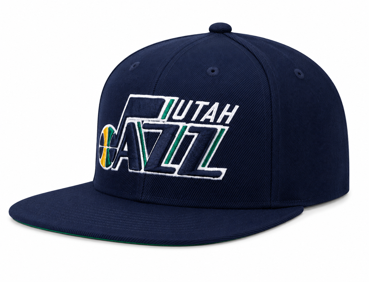 Mitchell & Ness Utah Jazz NBA Core Basic Navy Snapback Hat for Men product image 1, provided for visual reference and