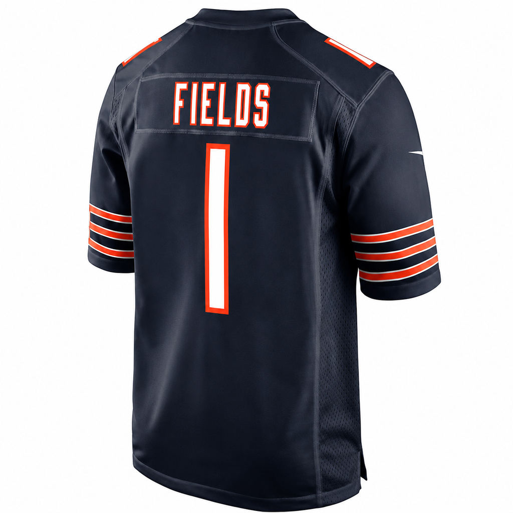 Justin Fields Chicago Bears Youth Navy Blue Nike Game Replica Jersey product image 2, provided for visual reference and