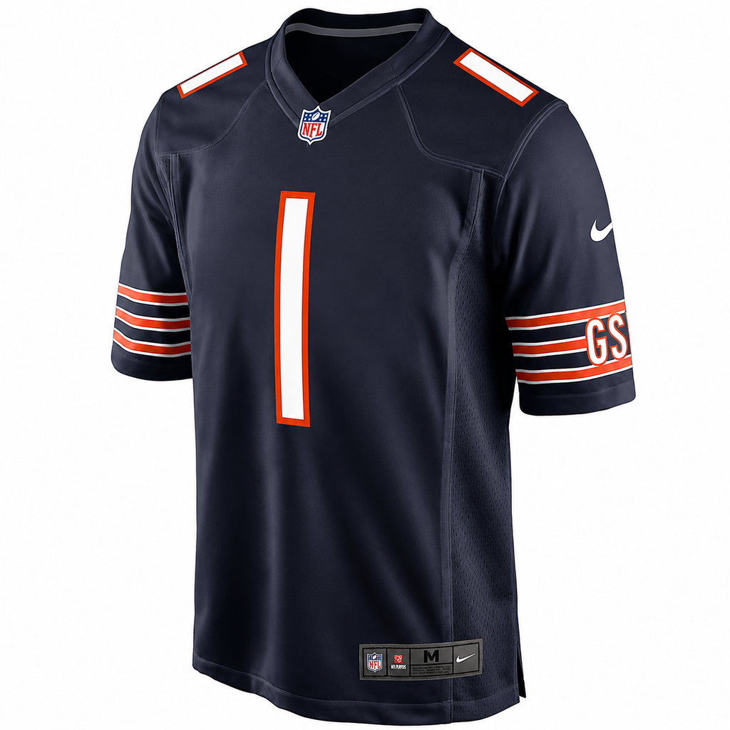 Justin Fields Chicago Bears Youth Navy Blue Nike Game Replica Jersey product image 3, provided for visual reference and