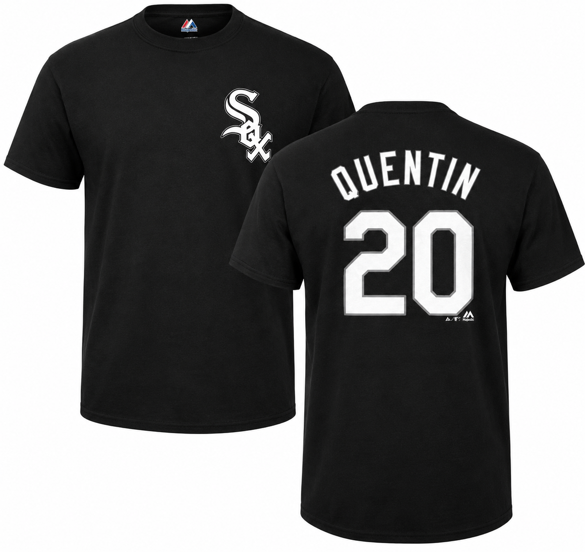 Youth Majestic Carlos Quentin Name and Number Chicago White Sox T Shirt product image 1, provided for visual reference and