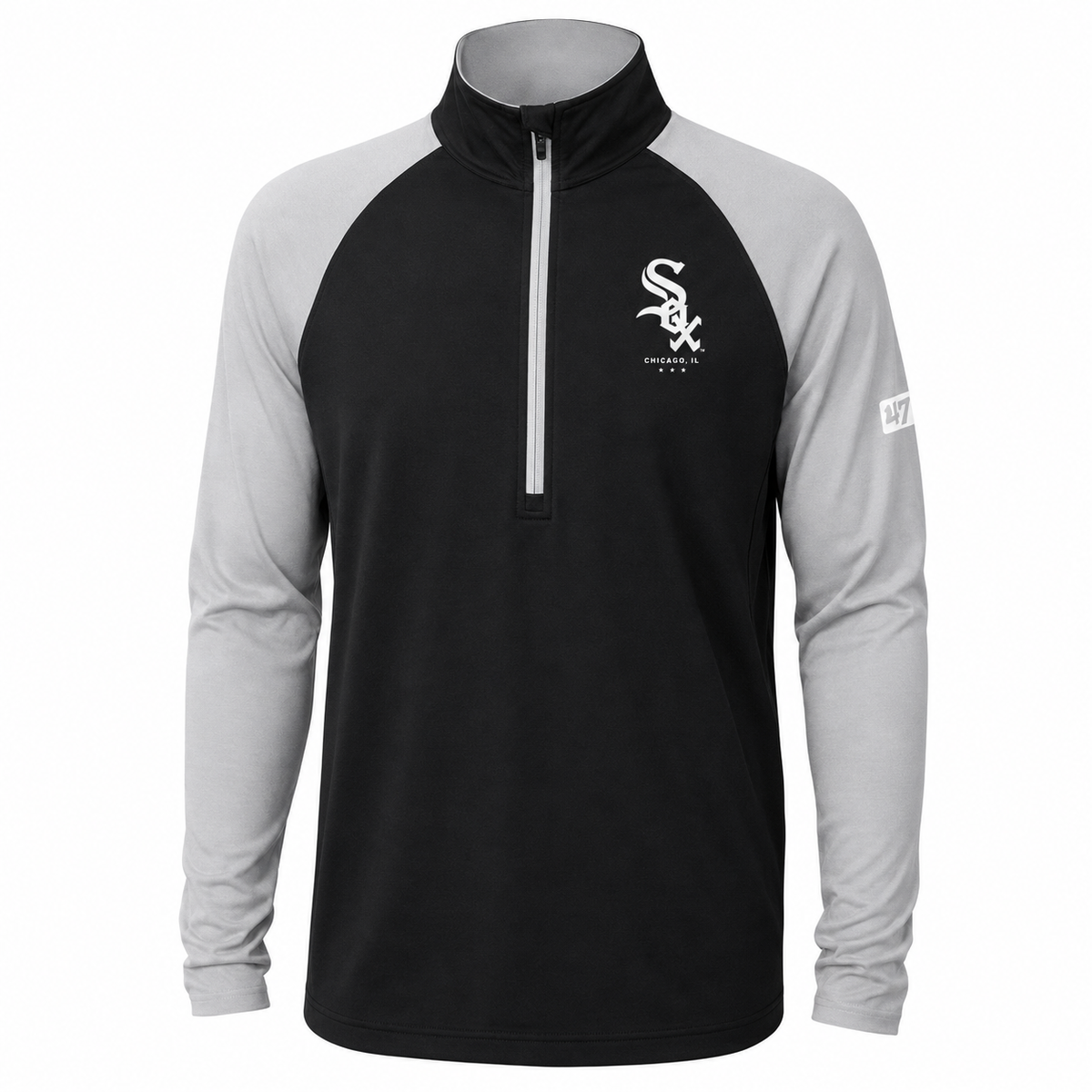 Youth Chicago White Sox Destined 1/2 Zip Track Jacket product image 2, provided for visual reference and product detail