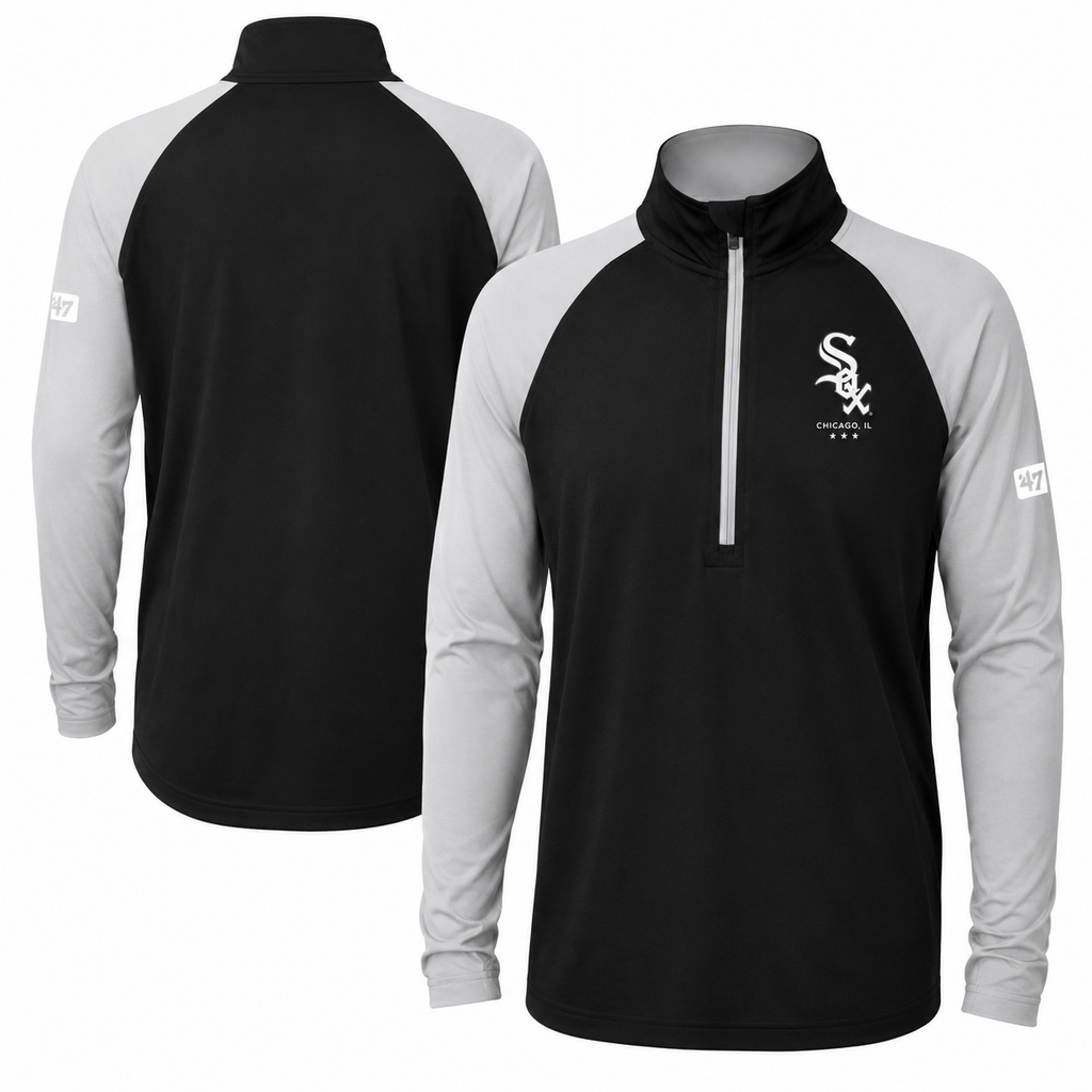 Youth Chicago White Sox Destined 1/2 Zip Track Jacket product image 1, provided for visual reference and product detail