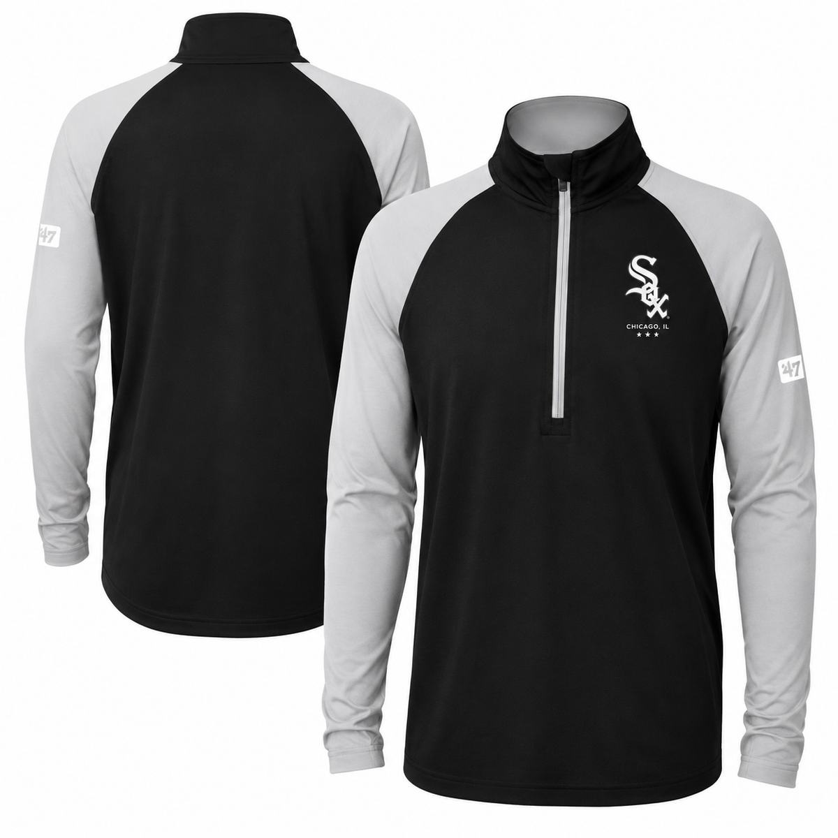 Youth Chicago White Sox Destined 1/2 Zip Track Jacket product image 1, provided for visual reference and product detail