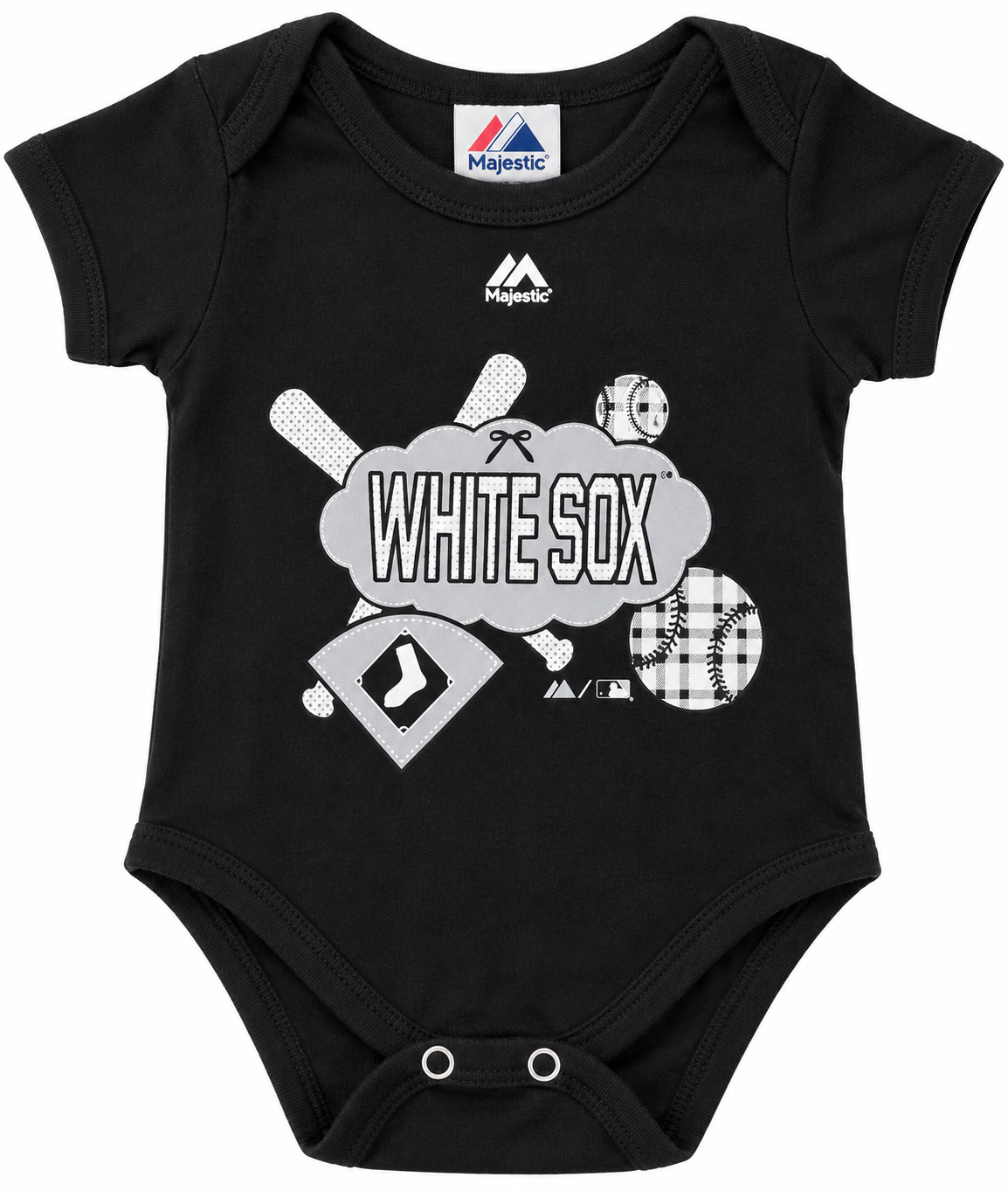 Infant Girls Chicago White Sox Black Creeper product image 1, provided for visual reference and product detail review