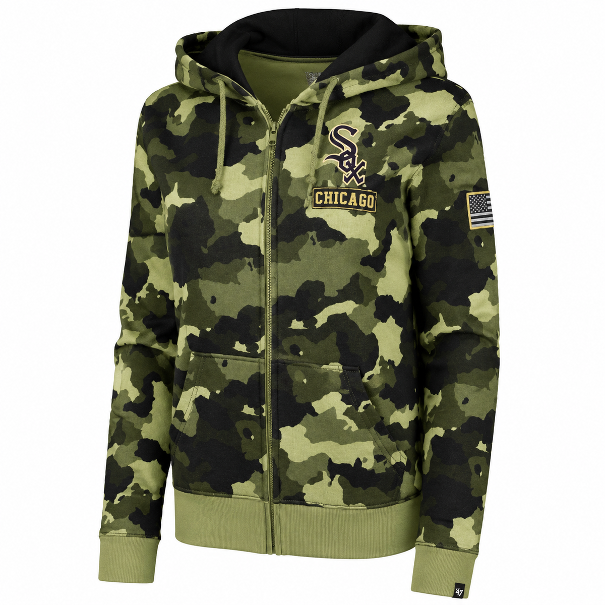 Chicago White Sox 2022 Armed Forces Day Full-Zip Hoodie By New Era for Women product image 1, provided for visual reference