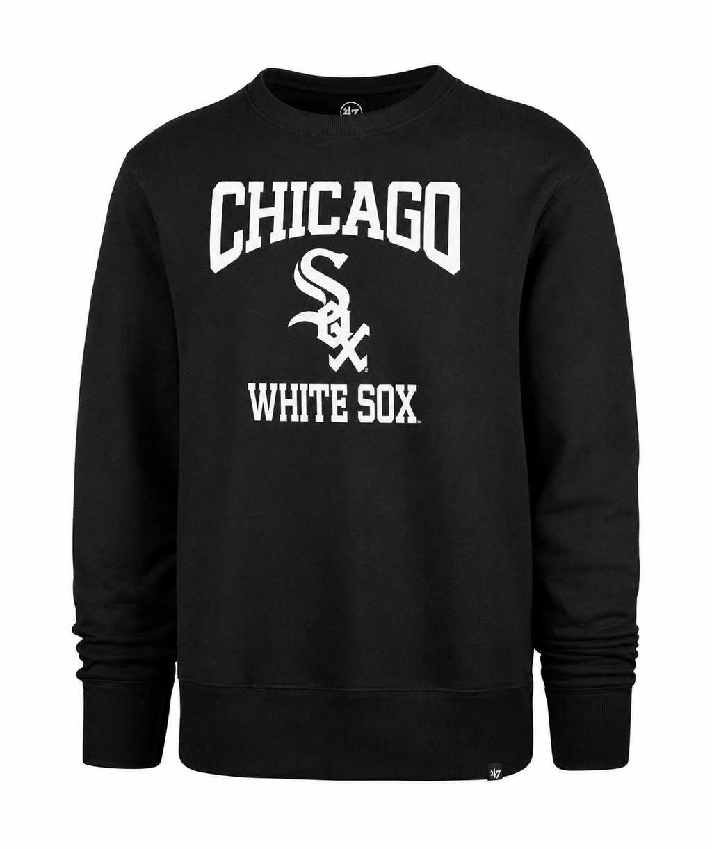 '47 Brand Chicago White Sox Black Top Team Headline Crew Neck Sweatshirt for Men product image 1, provided for visual