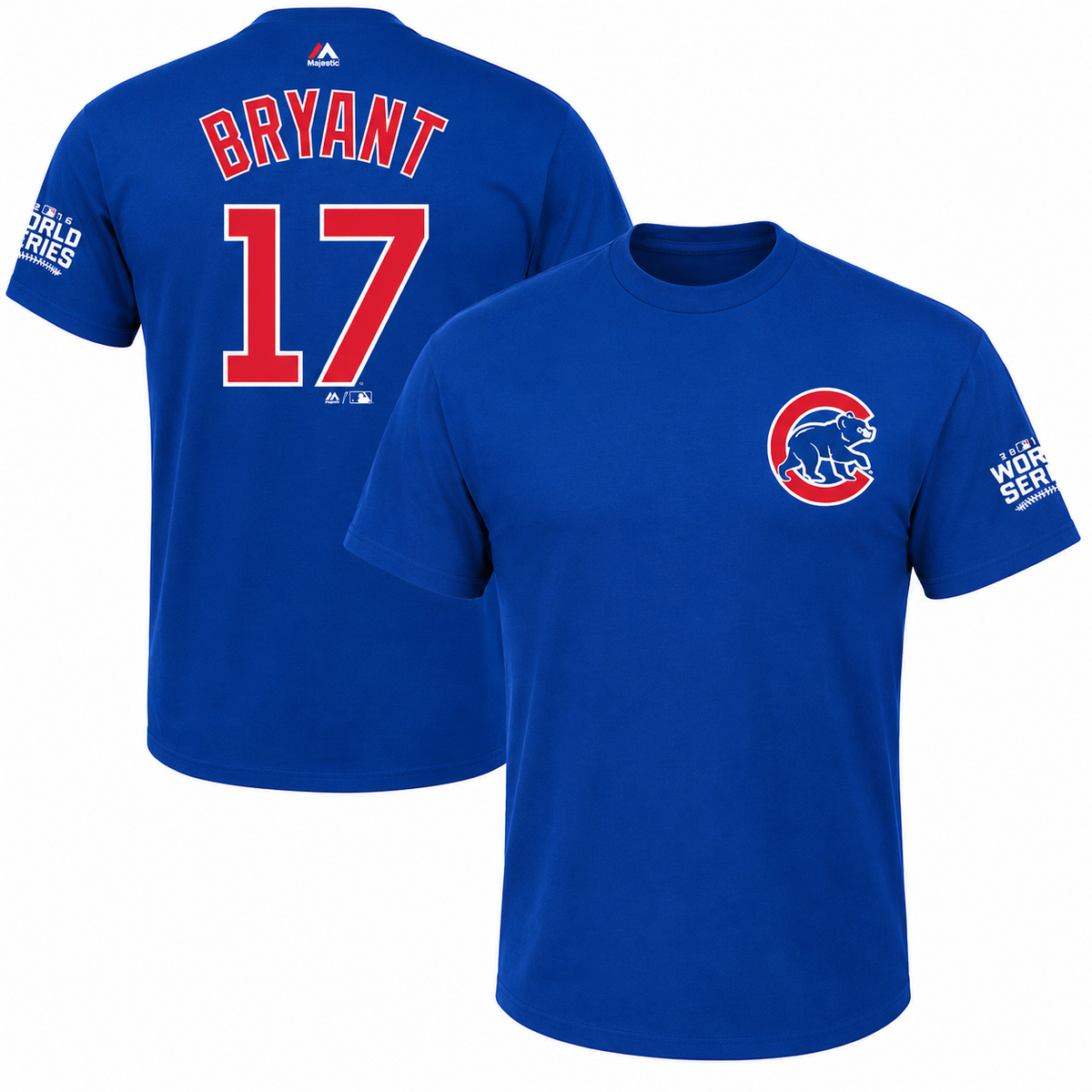 Youth Chicago Cubs Kris Bryant Majestic Royal 2016 World Series Bound Name & Number T-Shirt product image 1, provided for
