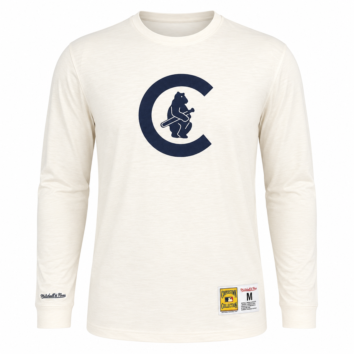 Chicago Cubs Cooperstown Collection Cream Legendary Slub Long Sleeve T-Shirt for Men product image 1, provided for visual