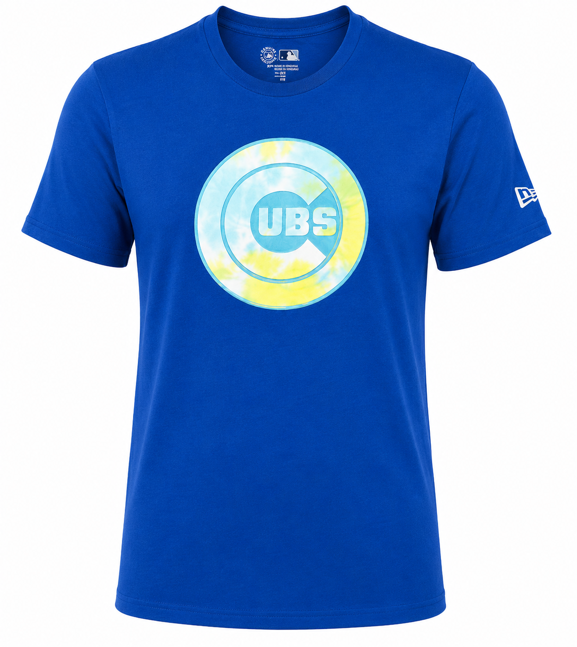 Chicago Cubs New Era Tie-Dye Logo Blue T-Shirt for Men product image 1, provided for visual reference and product detail