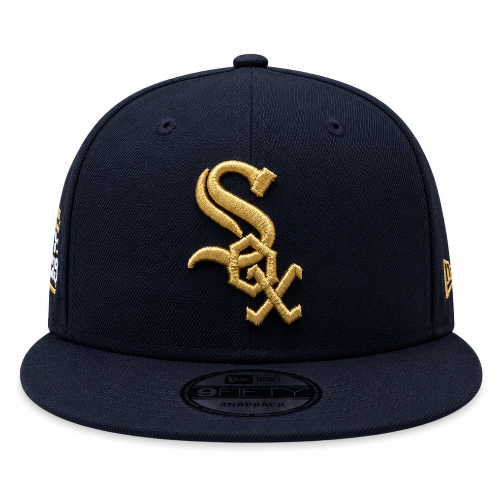 Mens Chicago White Sox New Era Black Gold Rush Cooperstown Collection Black and Gold 9FIFTY Snapback Hat product image 2,