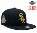 Mens Chicago White Sox New Era Black Gold Rush Cooperstown Collection Black and Gold 9FIFTY Snapback Hat product image 1,