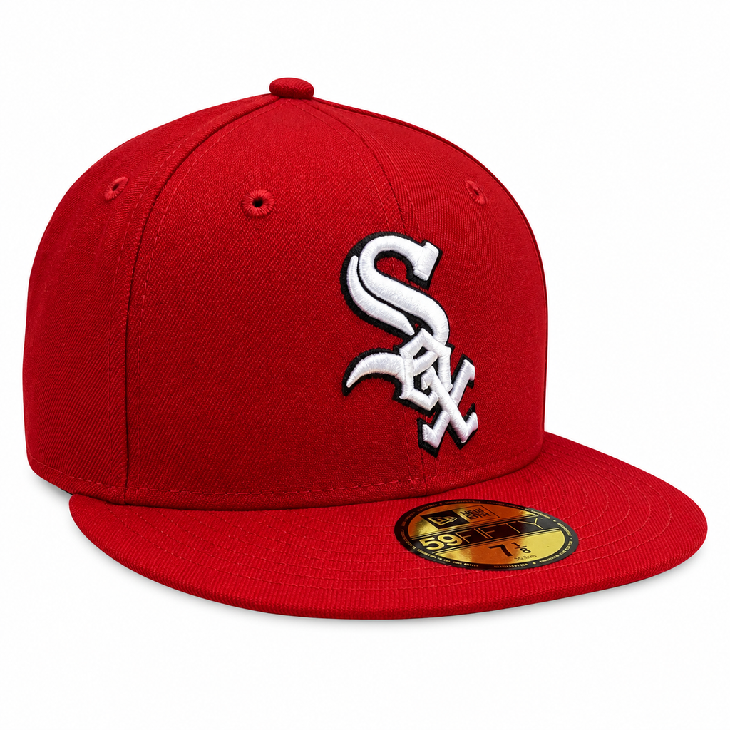 Chicago White Sox Primary Logo Red New Era 59FIFTY Fitted Hat product image 2, provided for visual reference and product