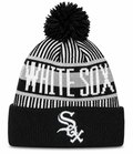Child Chicago White Sox New Era Junior Knitstripe Black Cuffed Pom Knit Hat product image 1, provided for visual reference