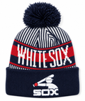 Child Chicago White Sox New Era Junior Cooperstown Collection Knitstripe Navy Cuffed Pom Knit Hat product image 1, provided