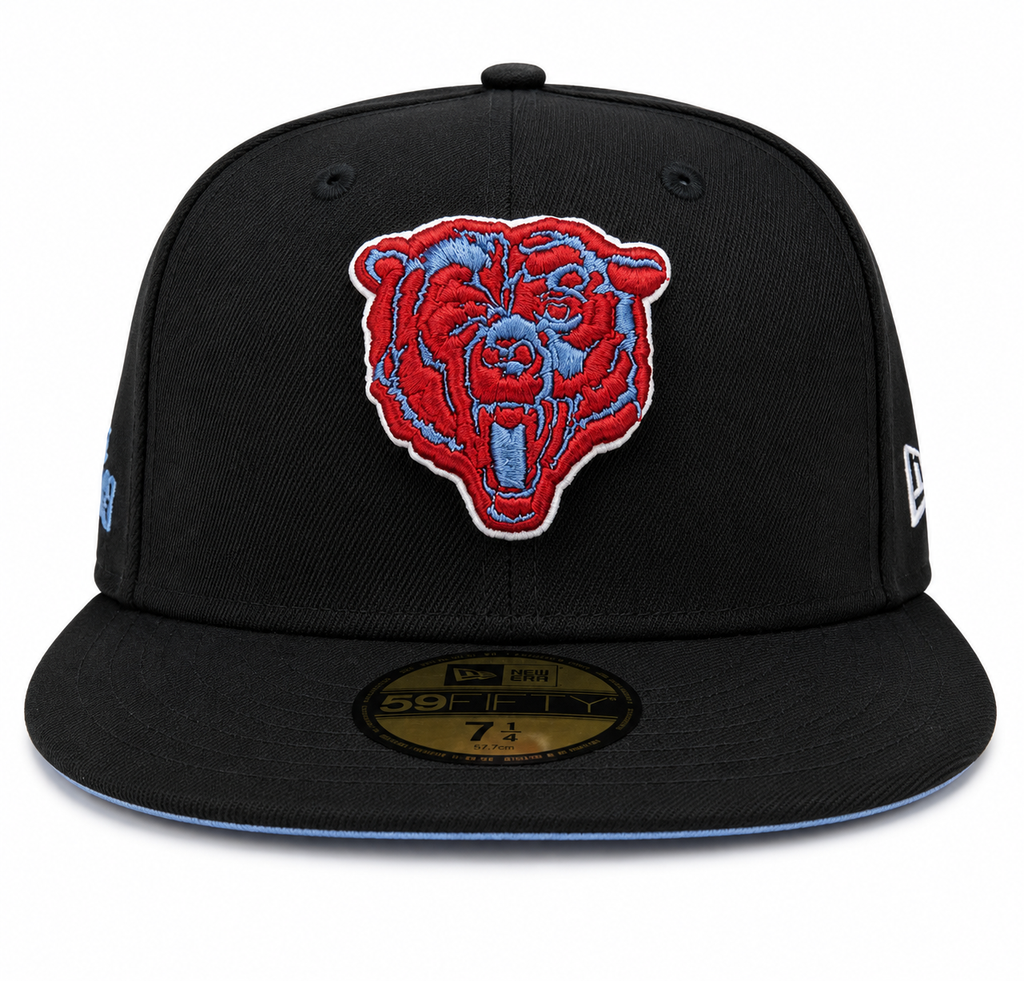 Chicago Bears Monsters of the Midway Black/Sky Blue City Vibes New Era 59FIFTY Fitted Hat product image 2, provided for