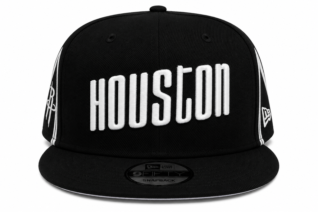 Houston Rockets NBA 2021-2022 City Edition Black New Era 9FIFTY Snapback Adjustable Hat product image 2, provided for visual