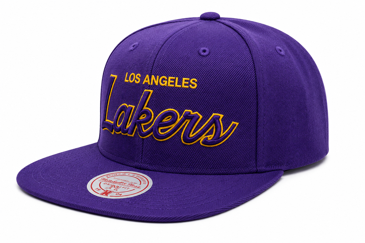 Los Angeles Lakers Mitchell & Ness Champ Year Trophy Snapback Hat for Men product image 3, provided for visual reference and