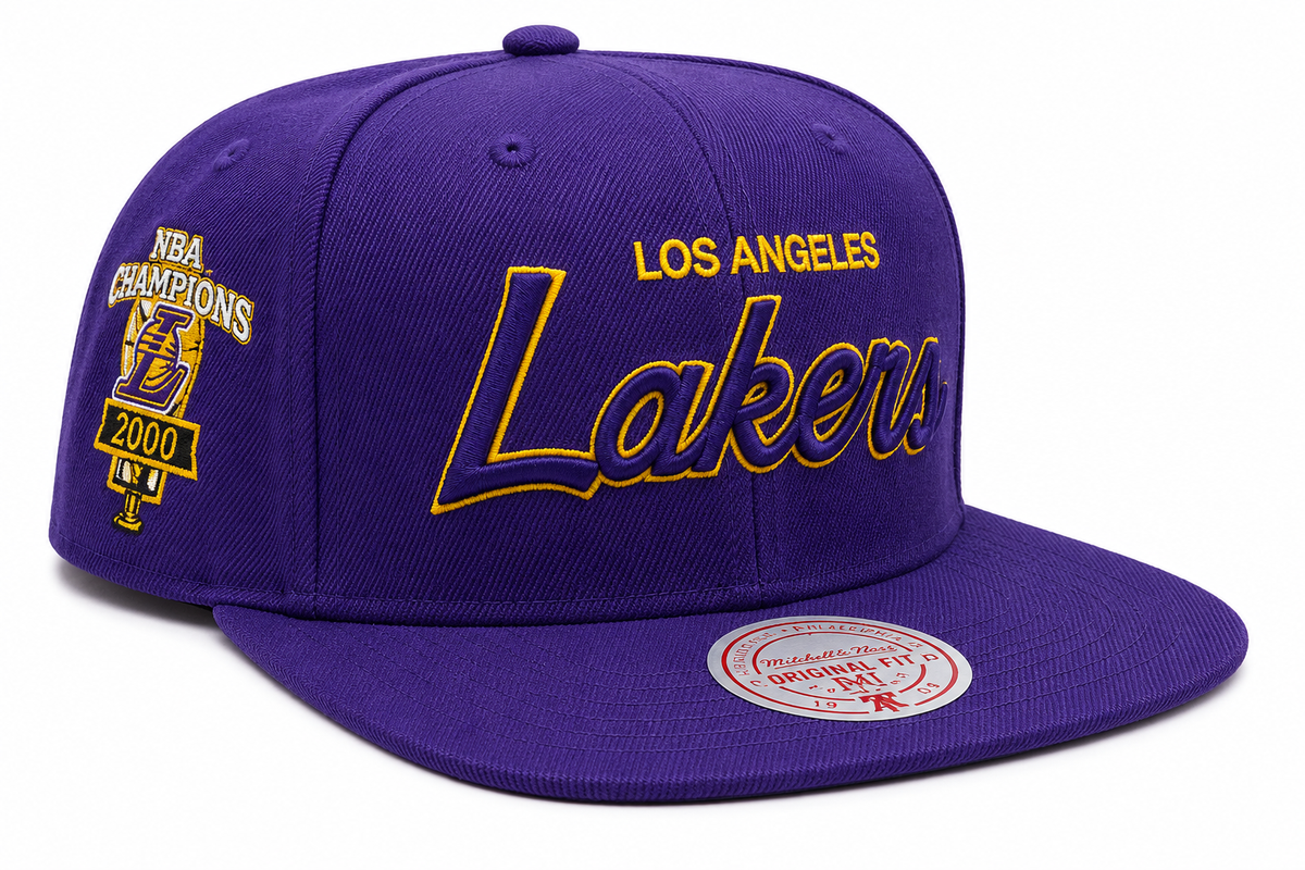 Los Angeles Lakers Mitchell & Ness Champ Year Trophy Snapback Hat for Men product image 1, provided for visual reference and